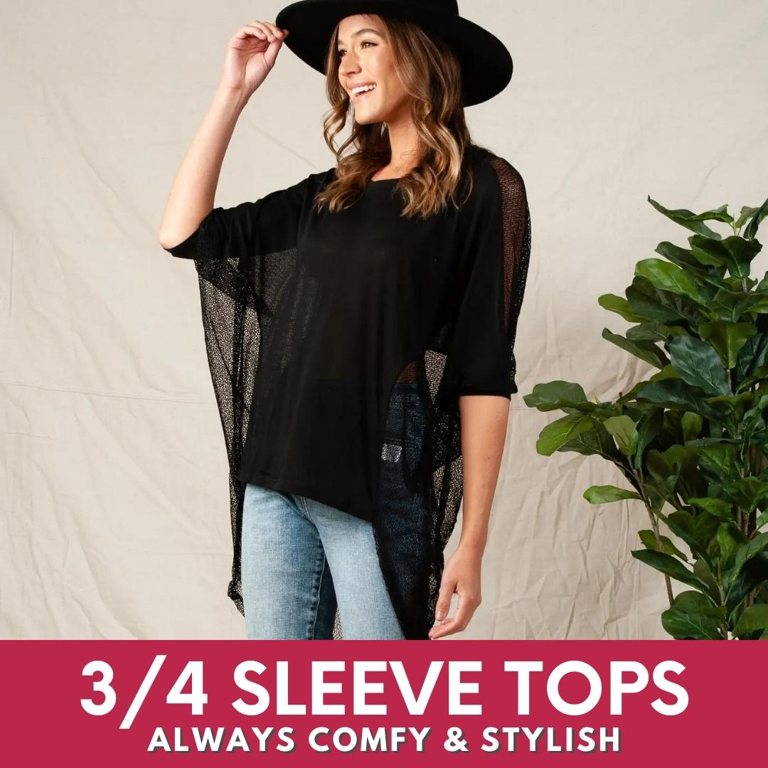 Women's 3/4 Sleeve Tops