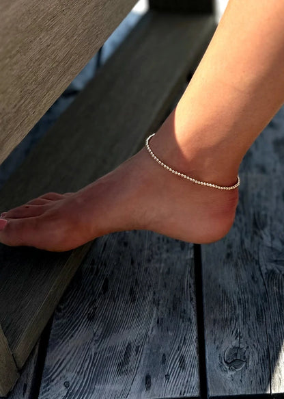 18K Gold Filled Bead Anklet 