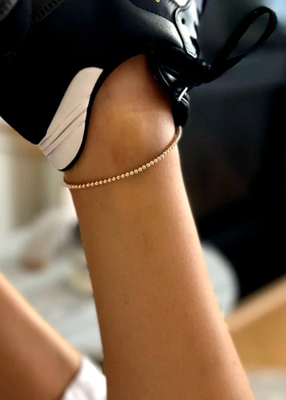 18K Gold Filled Bead Anklet