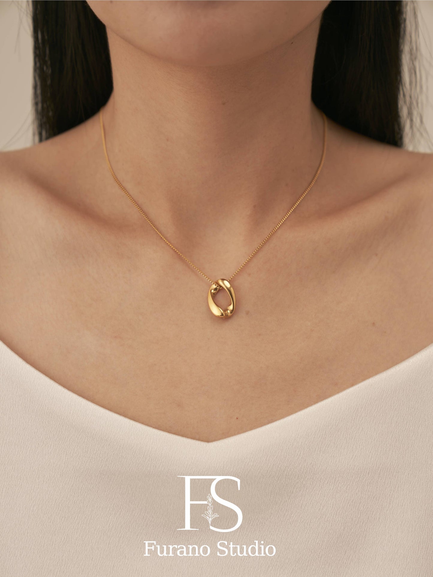 Infinity Loop 18K Gold Filled Pendant Necklace