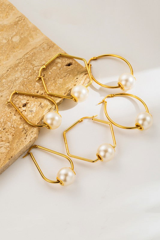 Pearl Hoop Earrings | Uniquely Claudia Boutique