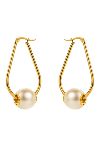 Pearl Hoop Earrings | Uniquely Claudia Boutique