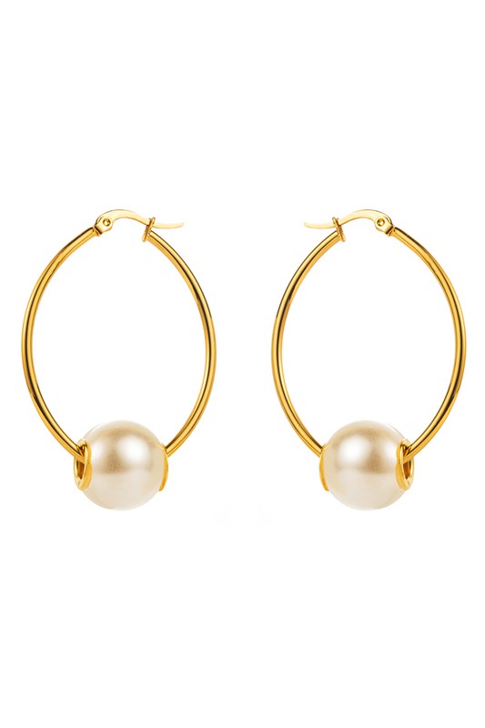 Pearl Hoop Earrings | Uniquely Claudia Boutique