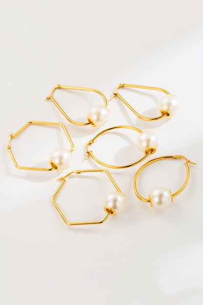 Pearl Hoop Earrings | Uniquely Claudia Boutique