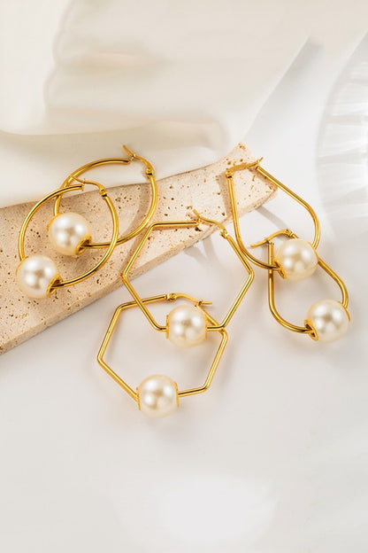 Pearl Hoop Earrings | Uniquely Claudia Boutique