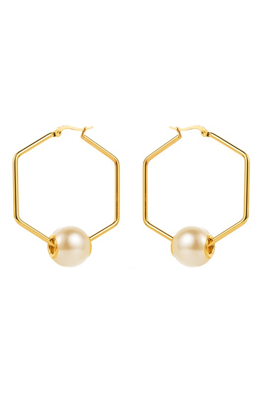 Pearl Hoop Earrings | Uniquely Claudia Boutique