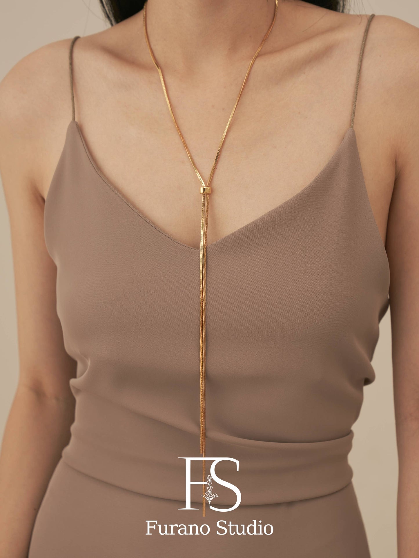 18K Gold Plated Lariat Necklace