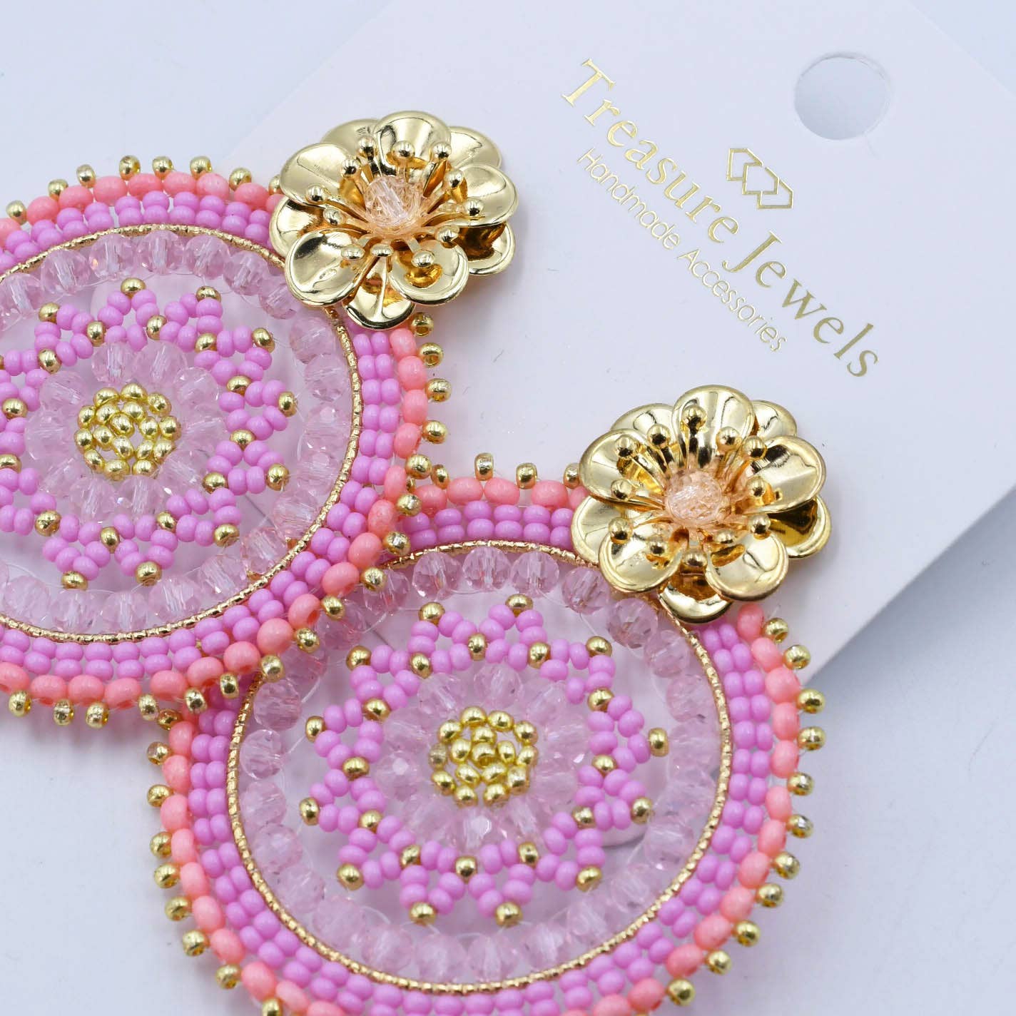 Eternal Pink Flower Earrings