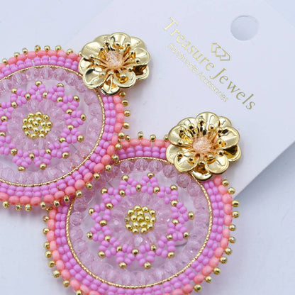 Eternal Pink Flower Earrings