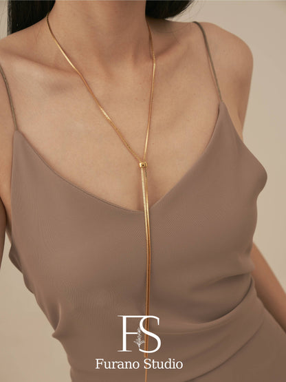 18K Gold Plated Lariat Necklace