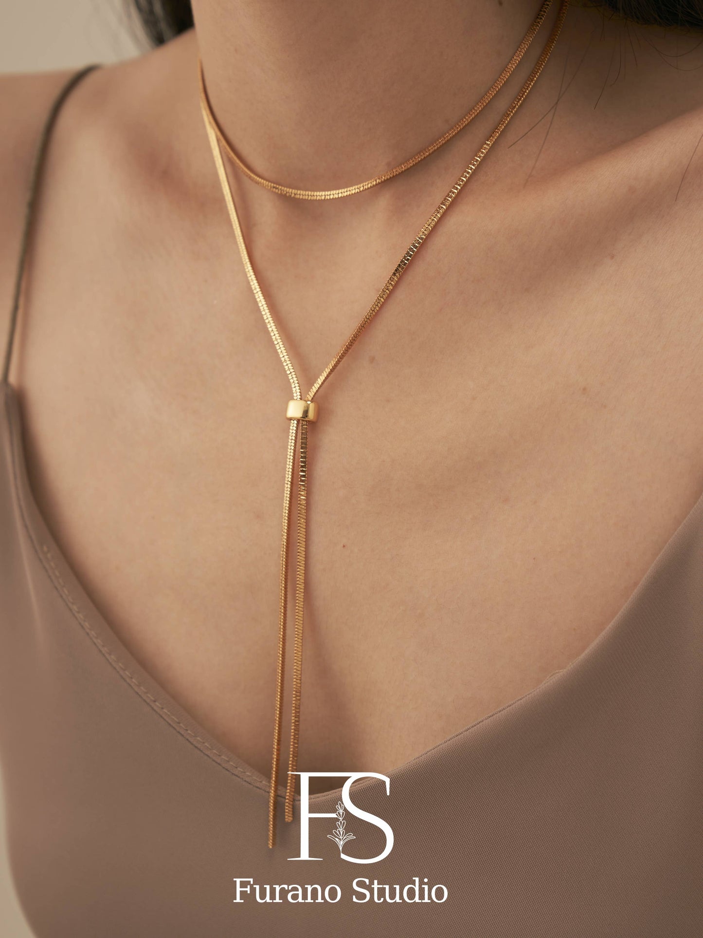 18K Gold Plated Lariat Necklace