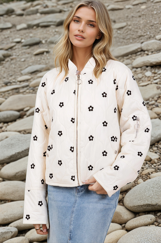 Tory Flower Accent Puff Jacket