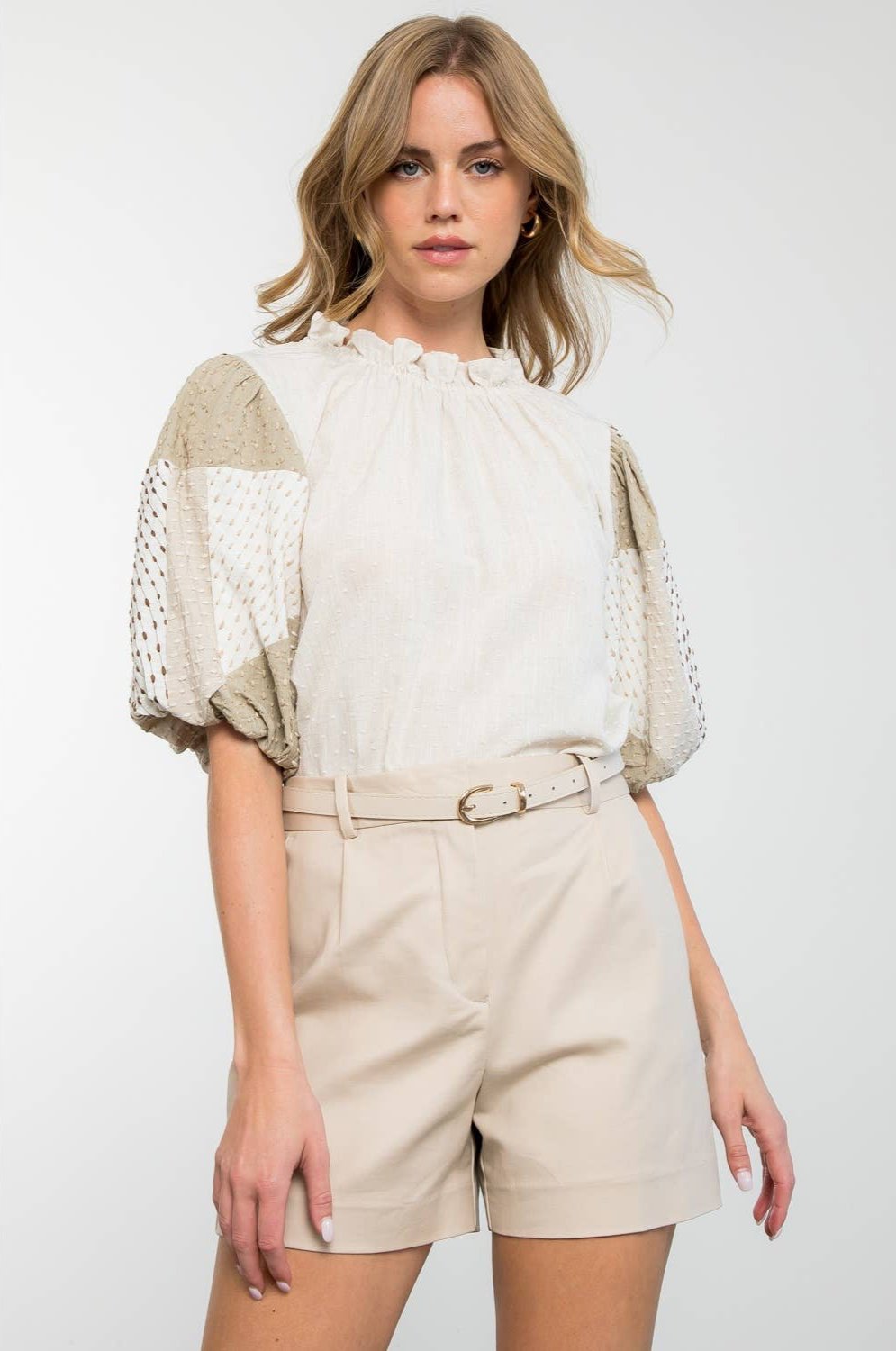 Aileen Textured Puff Sleeve Top | Uniquely Claudia Boutique