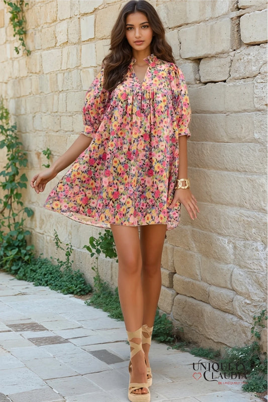 Angela Floral Print Mini Dress | Uniquely Claudia Boutique