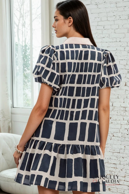 Arlina Abstract Print Mini Dress | Uniquely Claudia Boutique