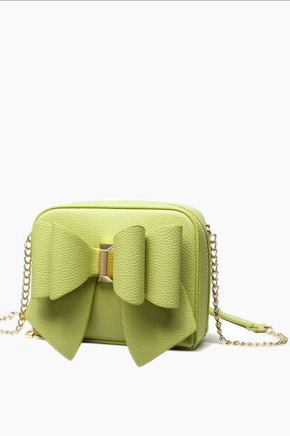 Chloe Bow Lime Mini Crossbody Bag | Uniquely Claudia Boutique 