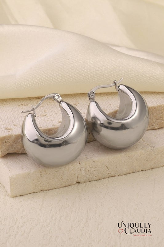 Chunky Hoop Stainless Steel Earrings