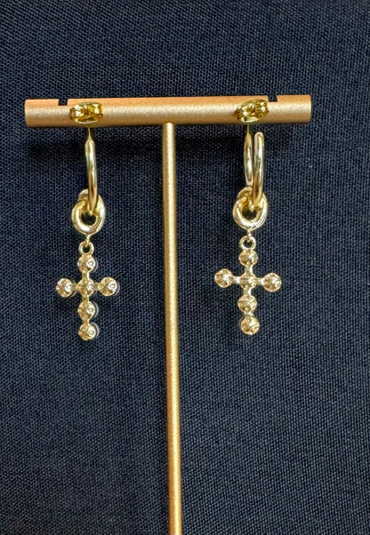 DDJ: Divine Drip Pearl Cross Earrings | Uniquely Claudia Boutique