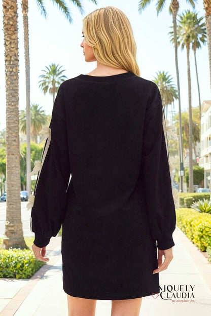 Dana Bow Details Sweatshirt Dress