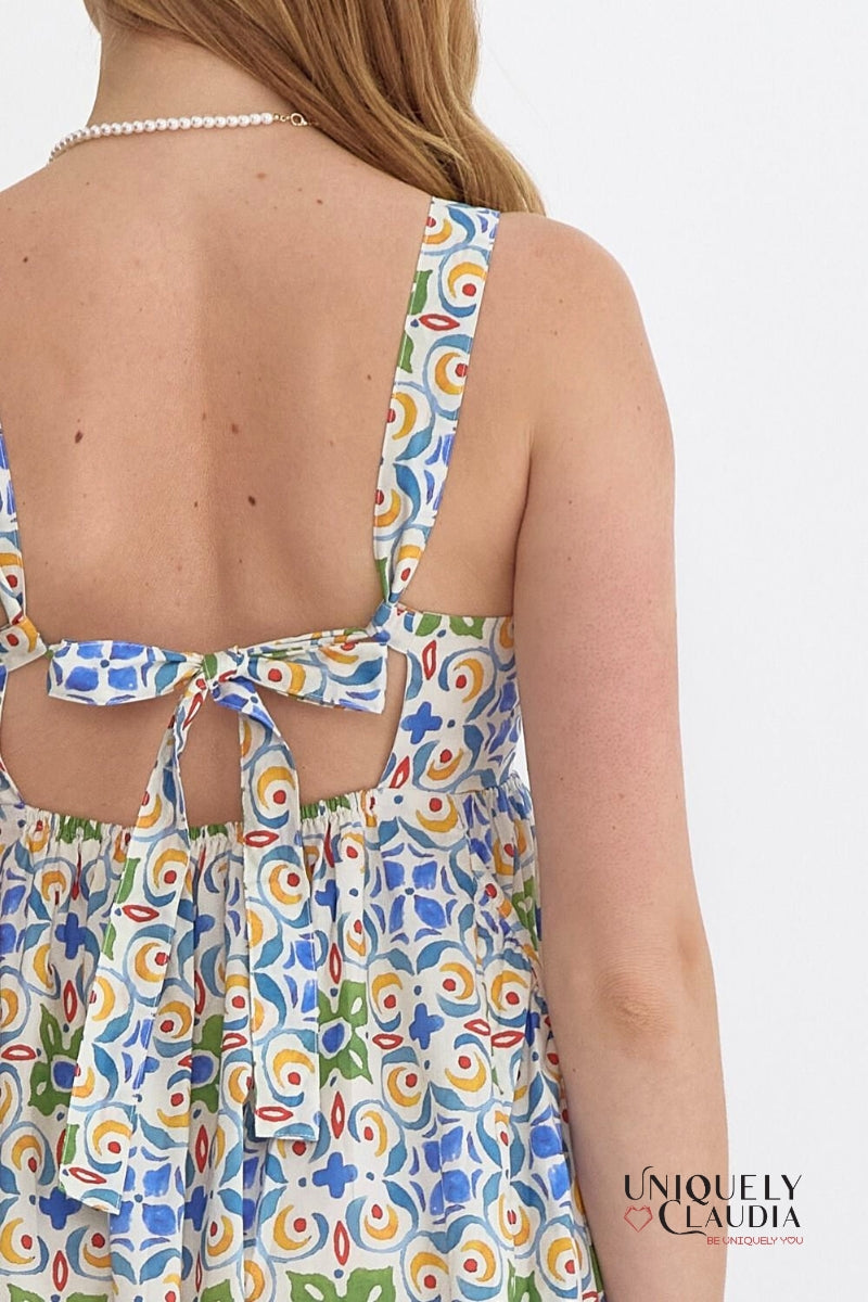 Darana Tile Print Midi Dress | Uniquely Claudia Boutique