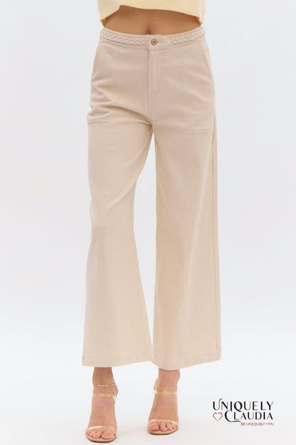 Gina Braided Detail Pants | Uniquely Claudia Boutique