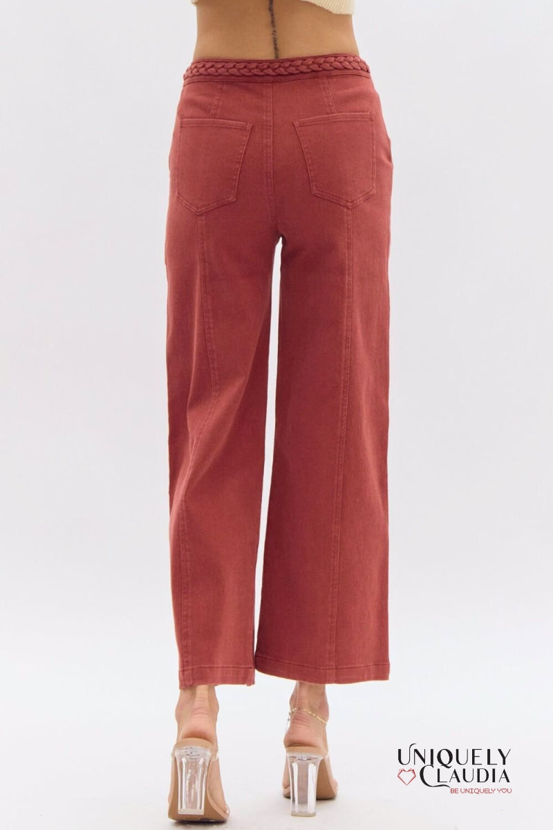 Gina Braided Detail Pants | Uniquely Claudia Boutique