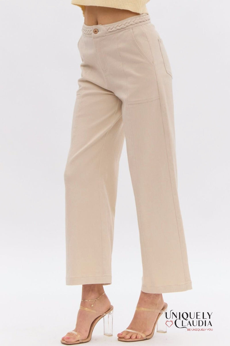 Gina Braided Detail Pants | Uniquely Claudia Boutique