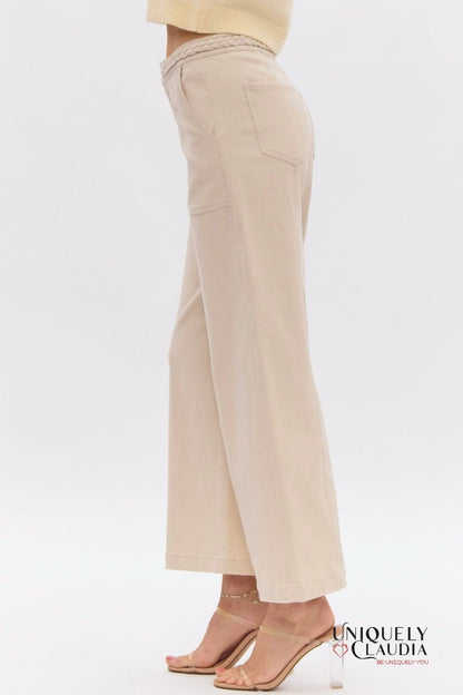 Gina Braided Detail Pants | Uniquely Claudia Boutique