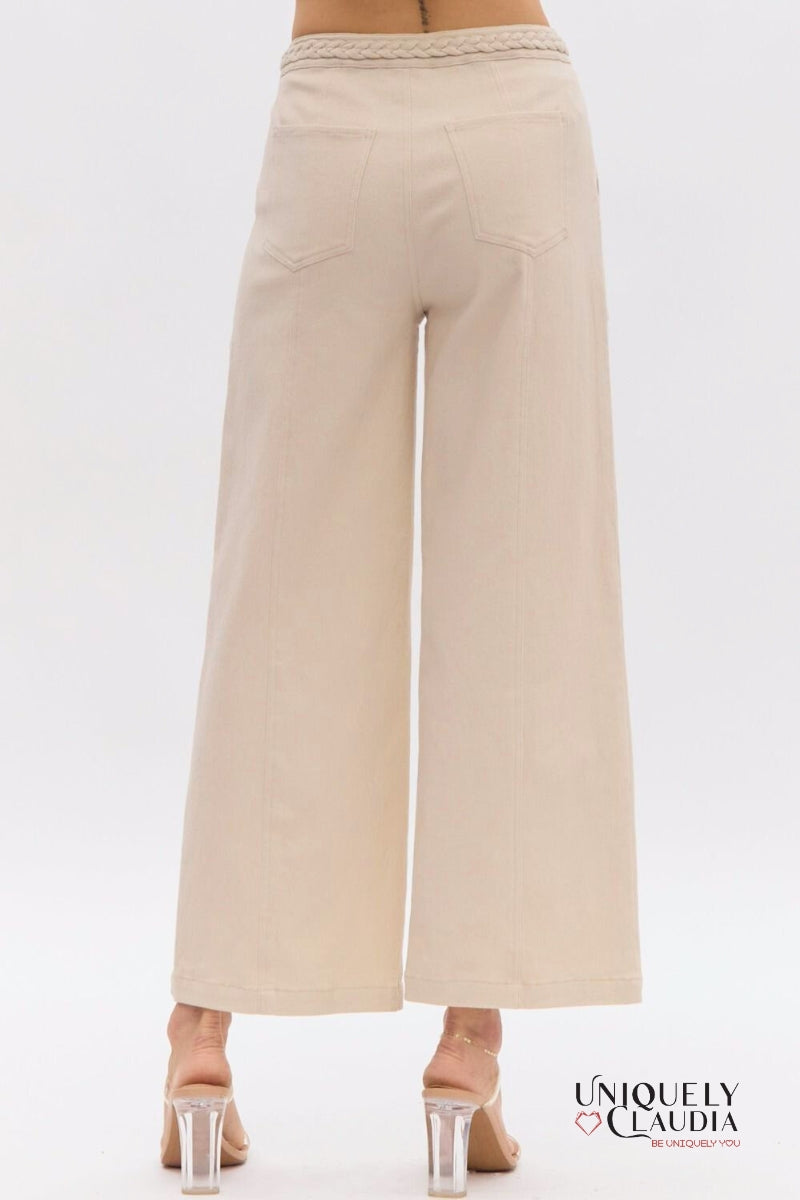 Gina Braided Detail Pants | Uniquely Claudia Boutique