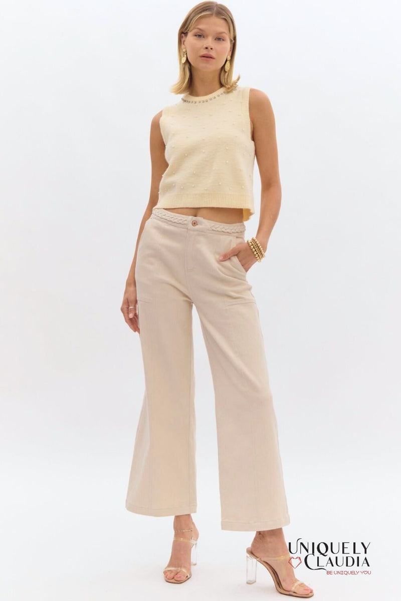 Gina Braided Detail Pants | Uniquely Claudia Boutique