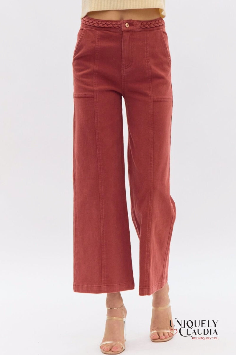 Gina Braided Detail Pants | Uniquely Claudia Boutique