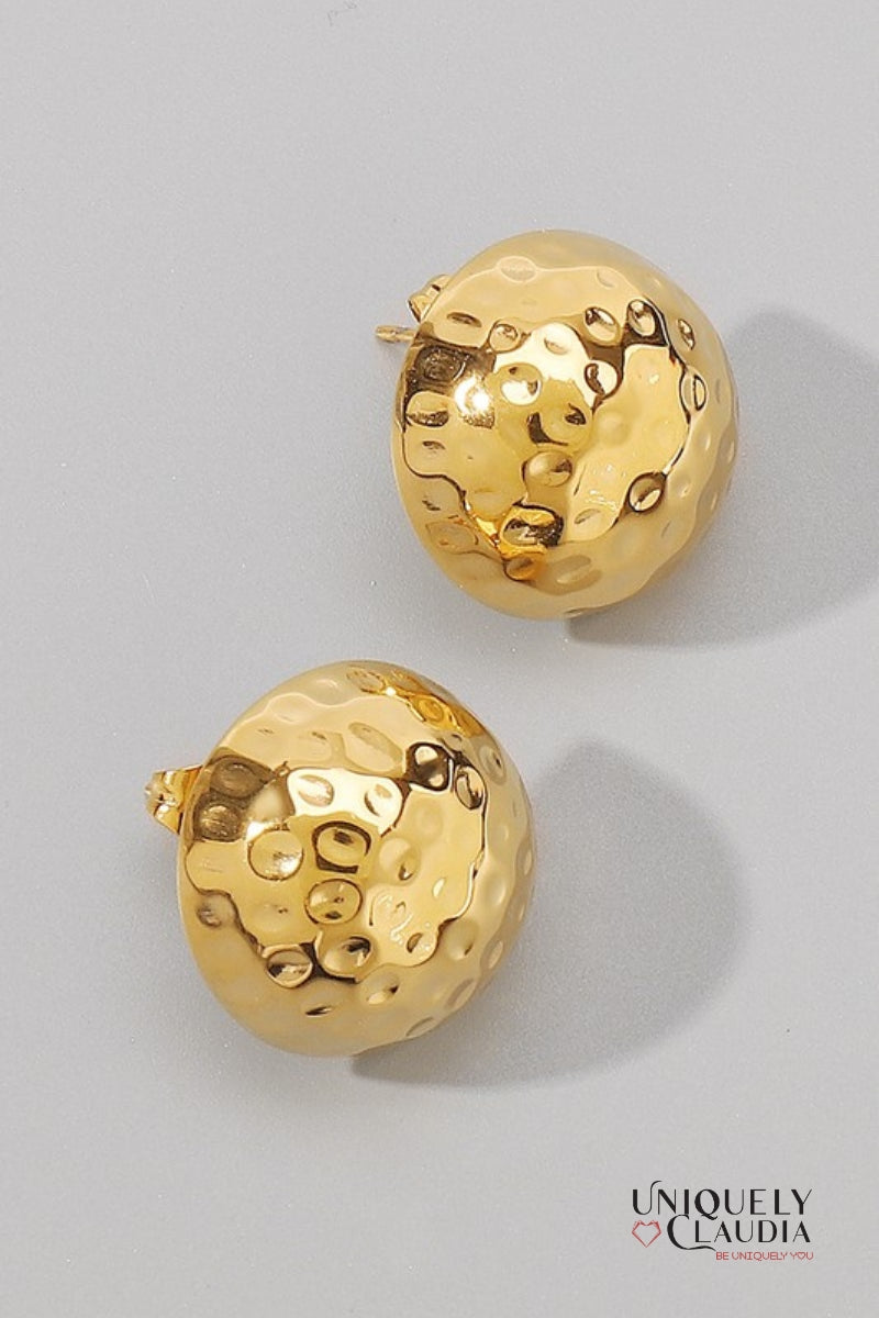 Hammered Dome Stud Earrings