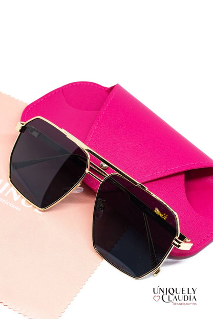 Harlow Black Goldtone Sunglasses | Uniquely Claudia Boutique 