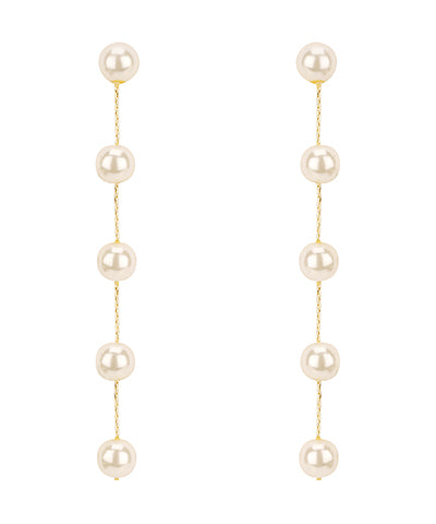 Cascading Pearls Long Earrings