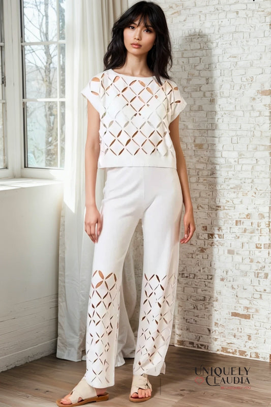 Ileana Cutout Detail Elastic Waistband Pants