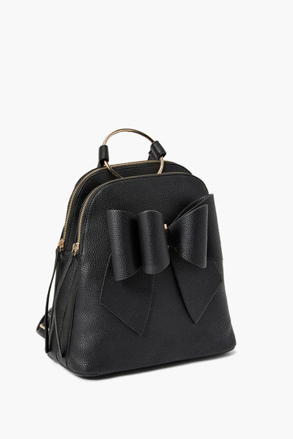 Jasmine Bowtie Backpack Handbag: Black | Uniquely Claudia Boutique