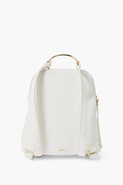 Jasmine Bowtie Backpack Handbag: White | Uniquely Claudia Boutique 