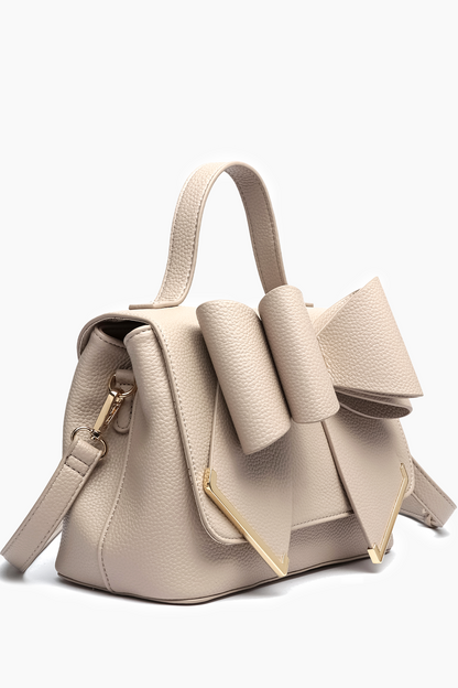 Jasmine Bowtie Crossbody Beige Bag | Uniquely Claudia Boutique