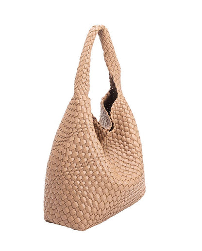 Johanna Nude Recycled Vegan Shoulder Bag | Uniquely Claudia Boutique 