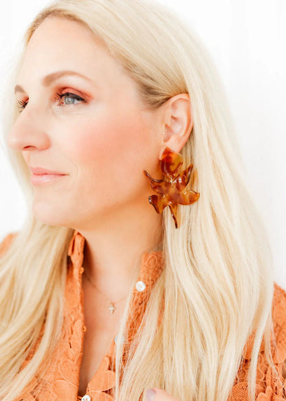 LINNY : Flora Caramel Earrings | Uniquely Claudia Boutique