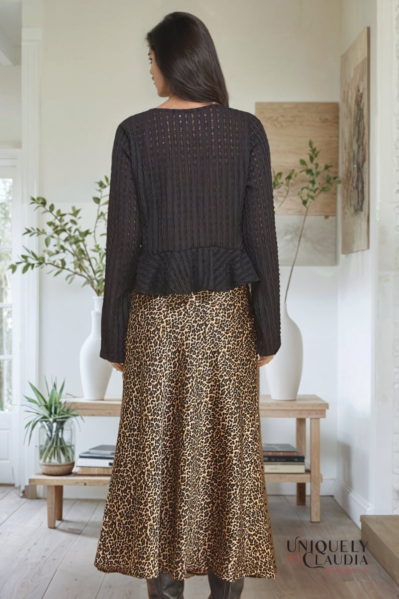 Layla Leopard Print Midi Skirt | Uniquely Claudia Boutique