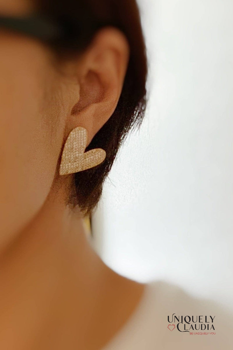 Pave Heart Stud Earrings | Uniquely Claudia Boutique