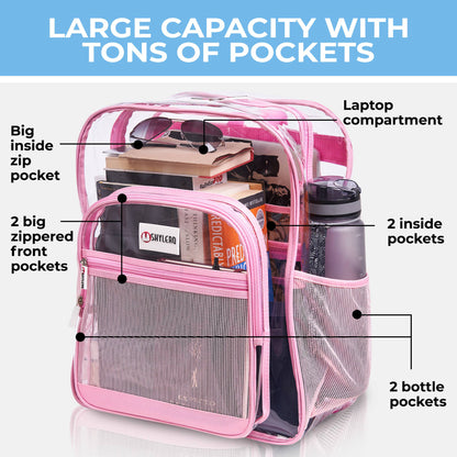 Pink Clear Backpack | Uniquely Claudia Boutique