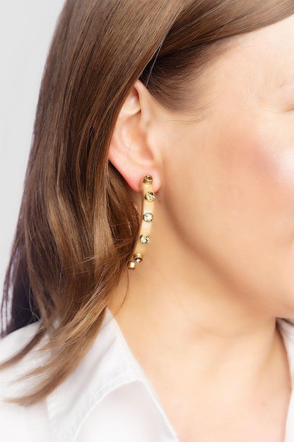 Renee Resin & Rhinestone Hoop Earrings | Uniquely Claudia Boutique