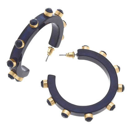 Renee Resin & Rhinestone Hoop Earrings | Uniquely Claudia Boutique