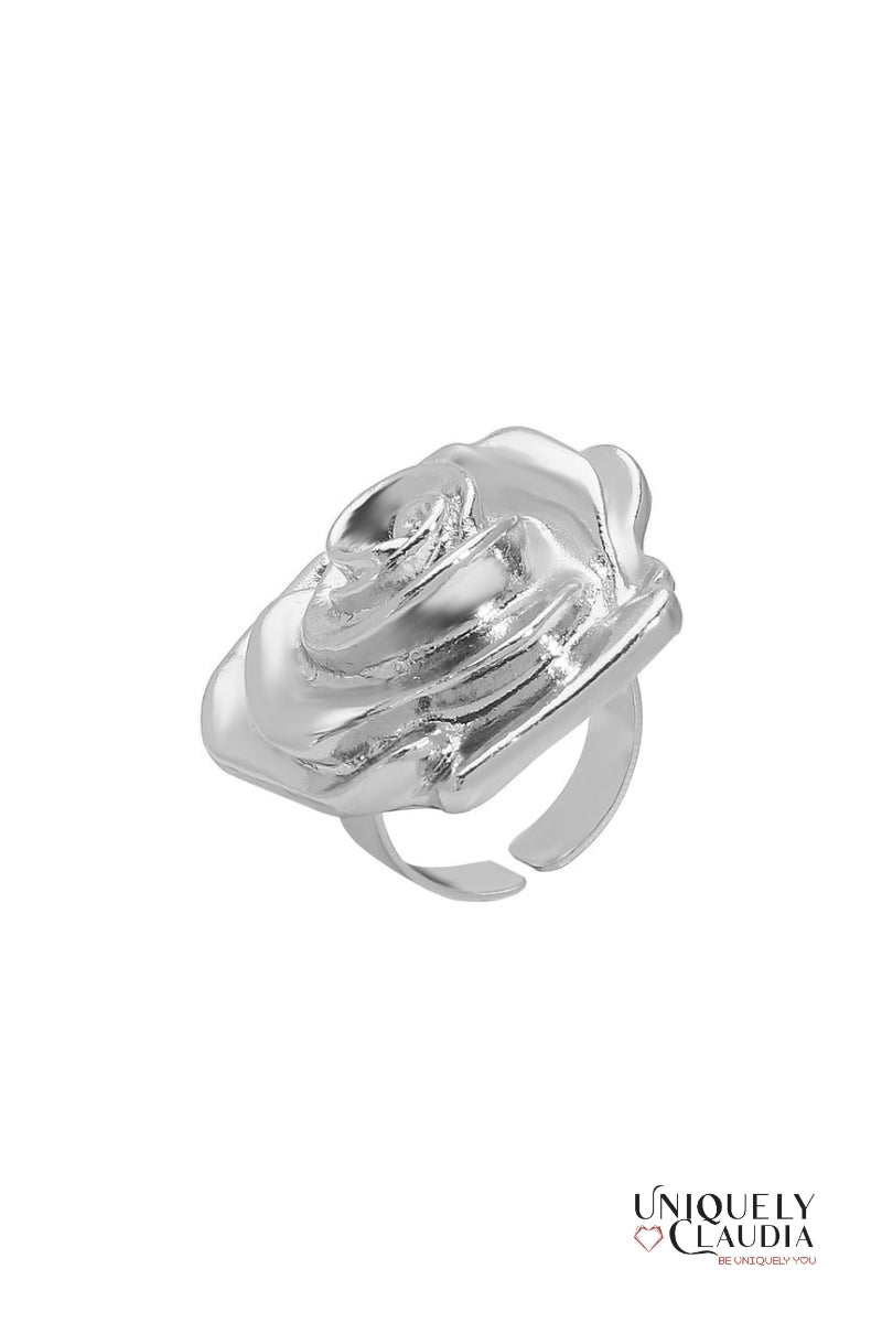 Rose Stainless Steel Adjustable Ring