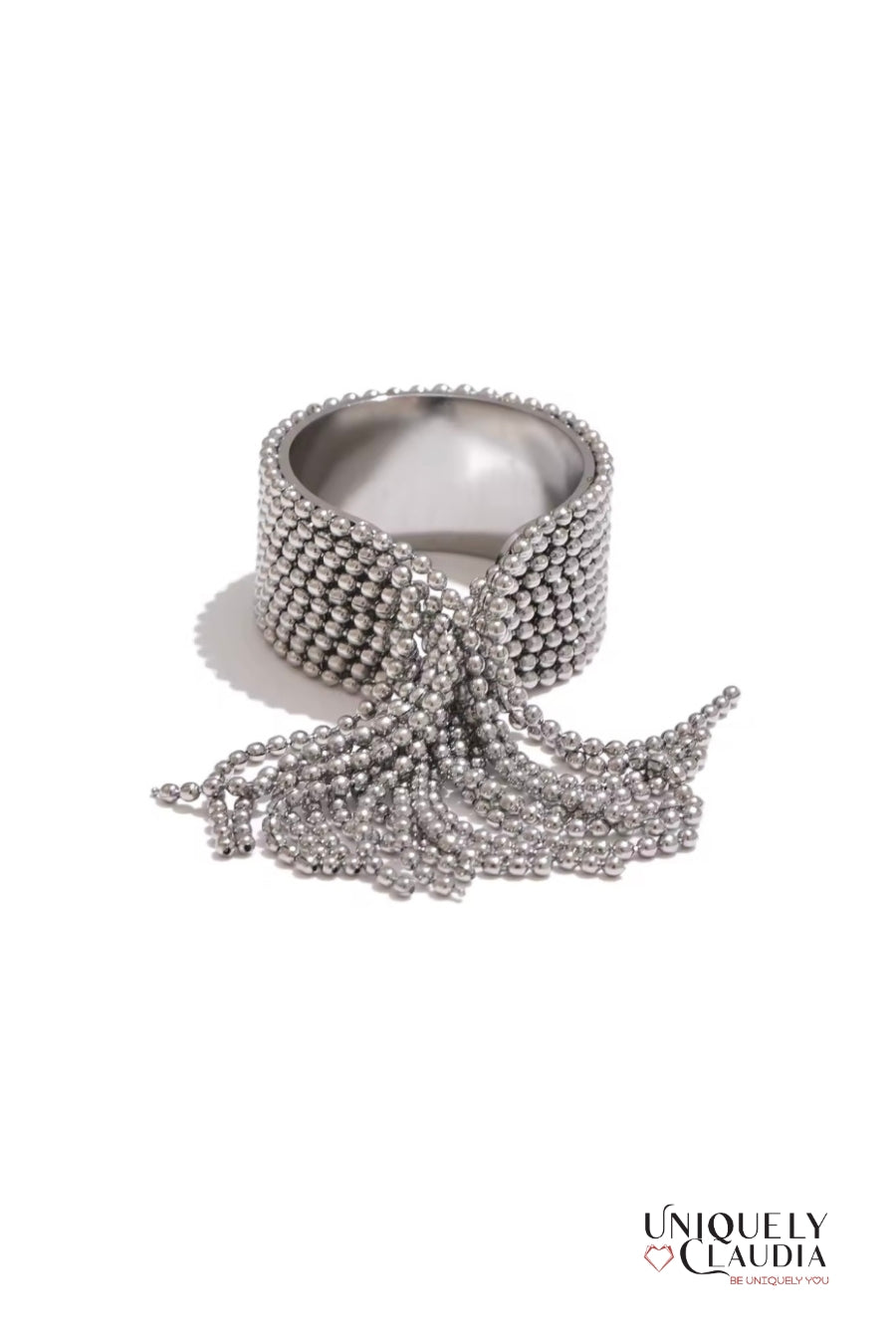 Stainless Steel Chain Tassel Cuff Ring