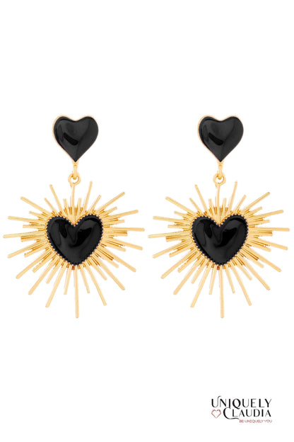 Sunburst Hearts Enamel Earrings | Uniquely Claudia Boutique