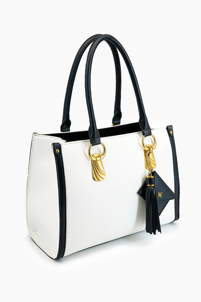 Tessa Black & White Tote Bag | Uniquely Claudia Boutique