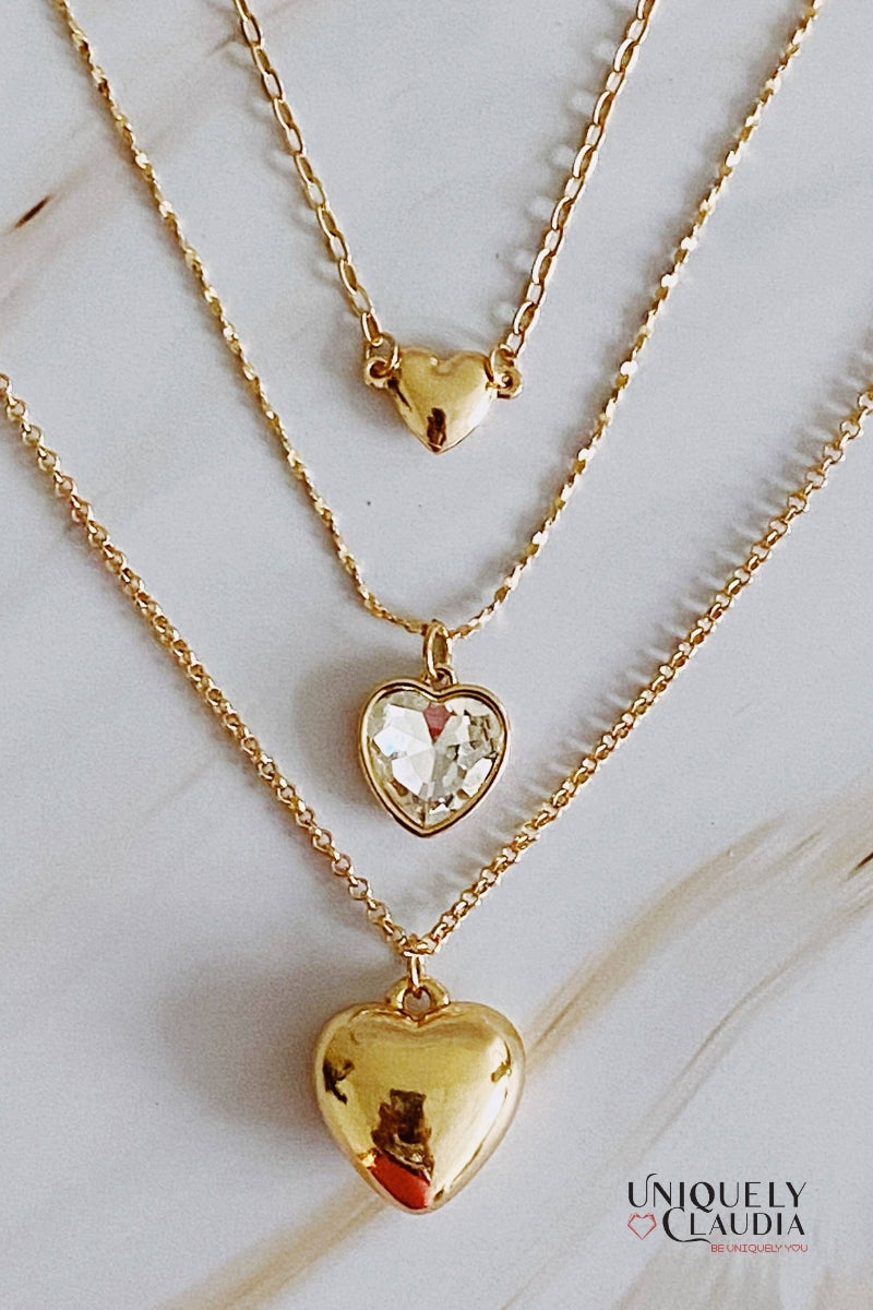 Triple Heart Pendant Necklace | Uniquely Claudia Boutique 